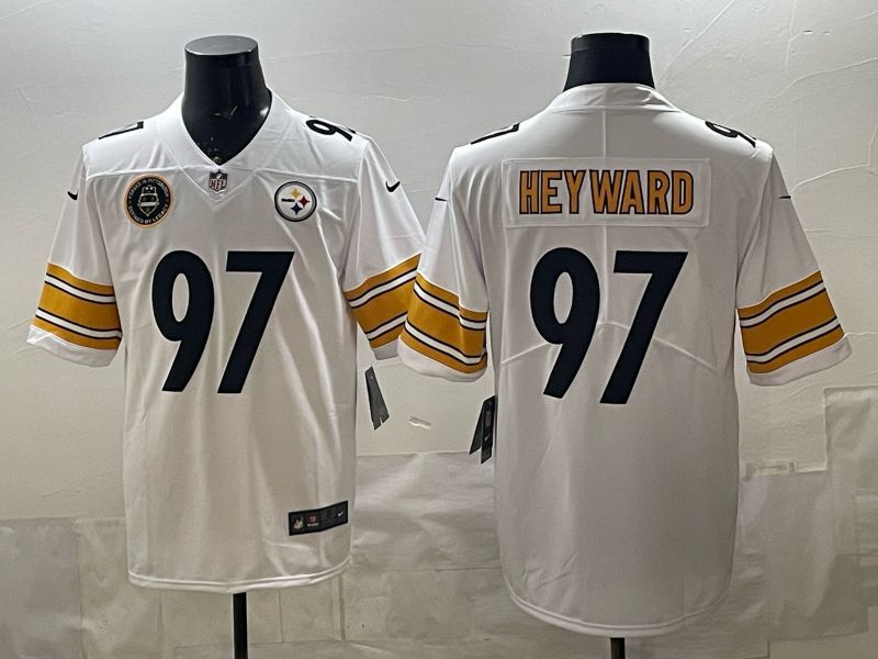 Men 2026 Pittsburgh Steelers #97 Heyward White 2th generations Nike Limited NFL Jersey style 03